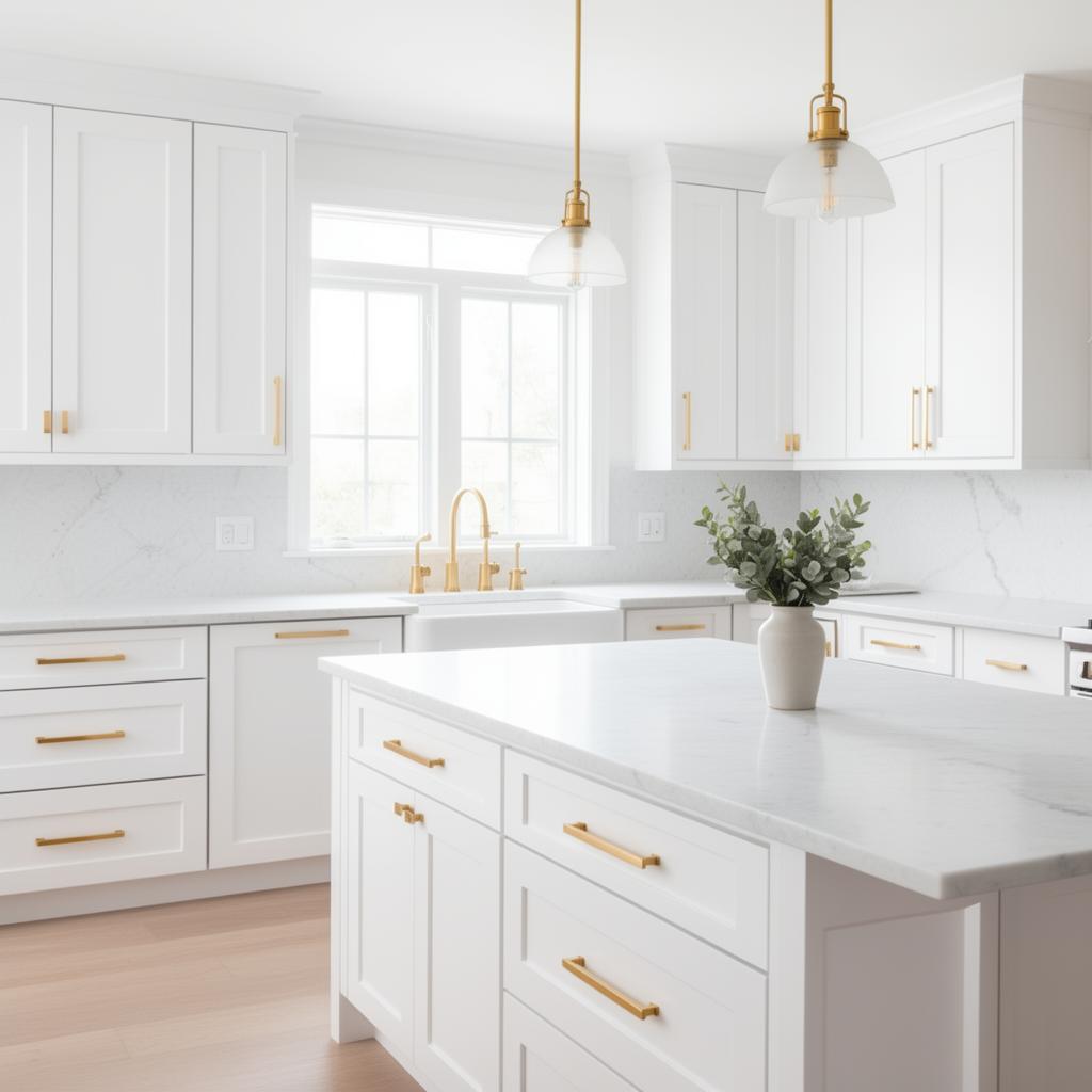 Beautifully finished white kitchen by O&H Finishing