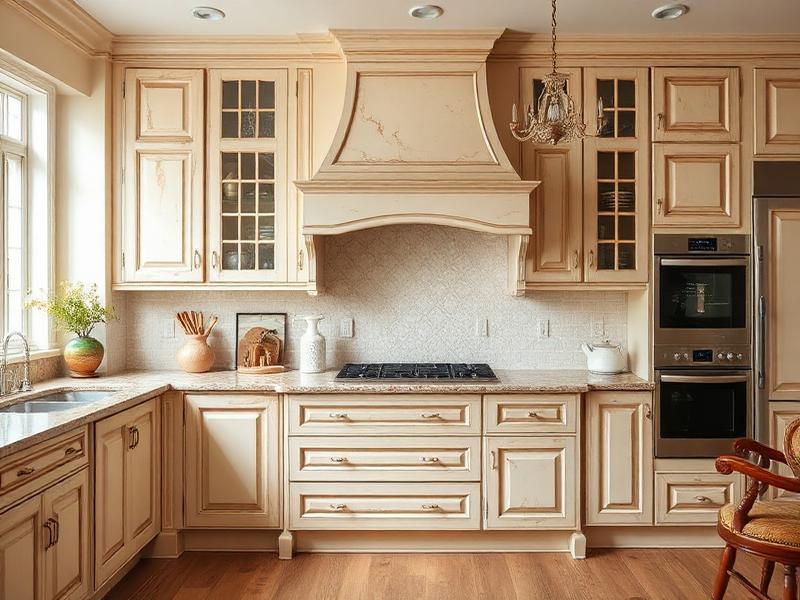 Antique distressed kitchen cabinet finish