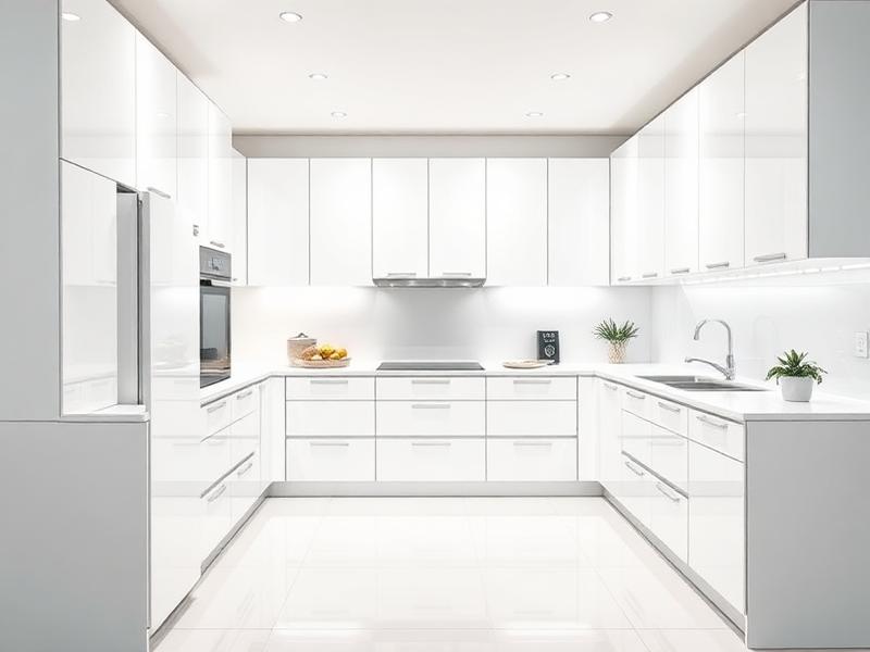 High gloss lacquer kitchen cabinet finish